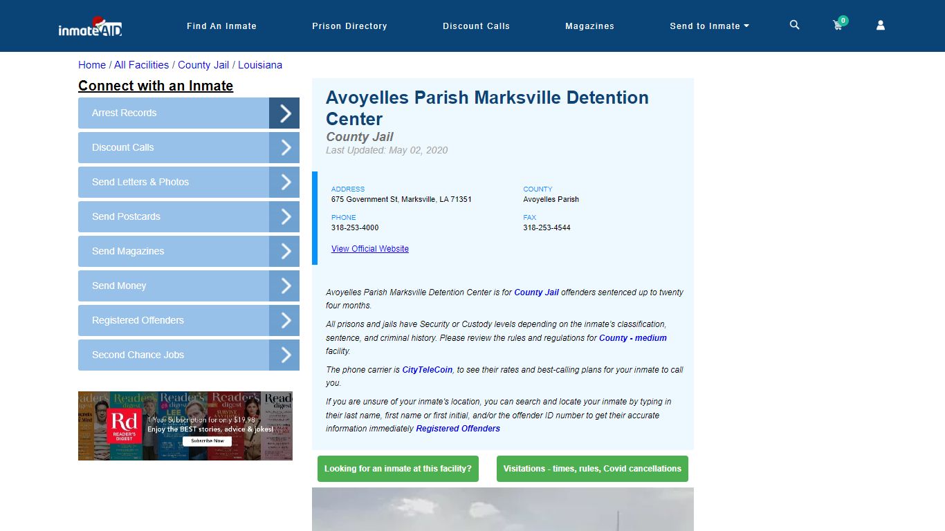 Avoyelles Parish Marksville Detention Center - Inmate Locator ...